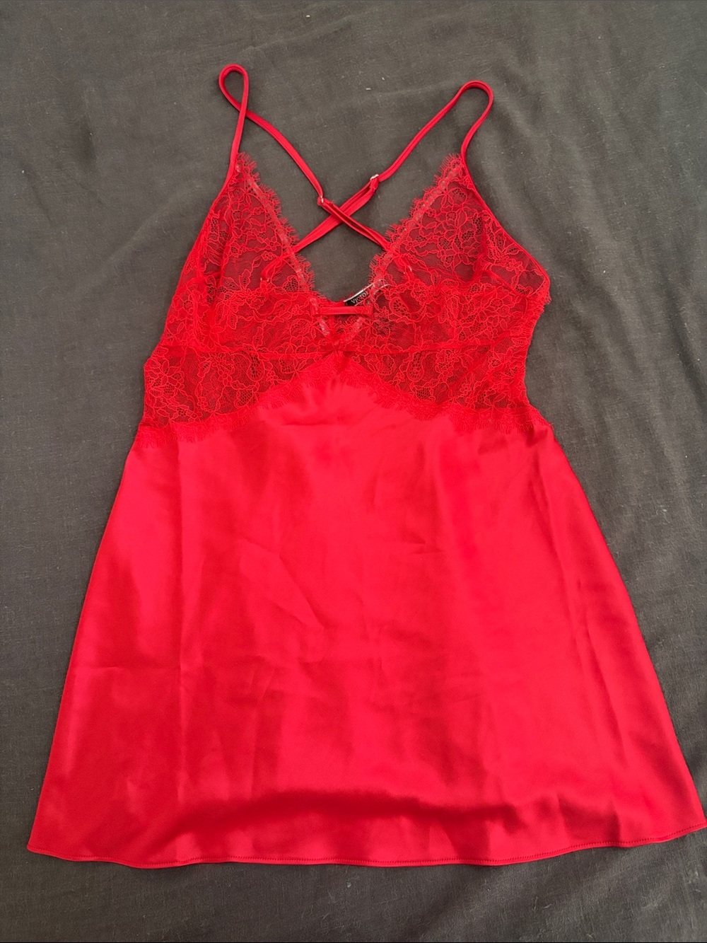 Victoria's Secret Red Lace & Satin Chemise
